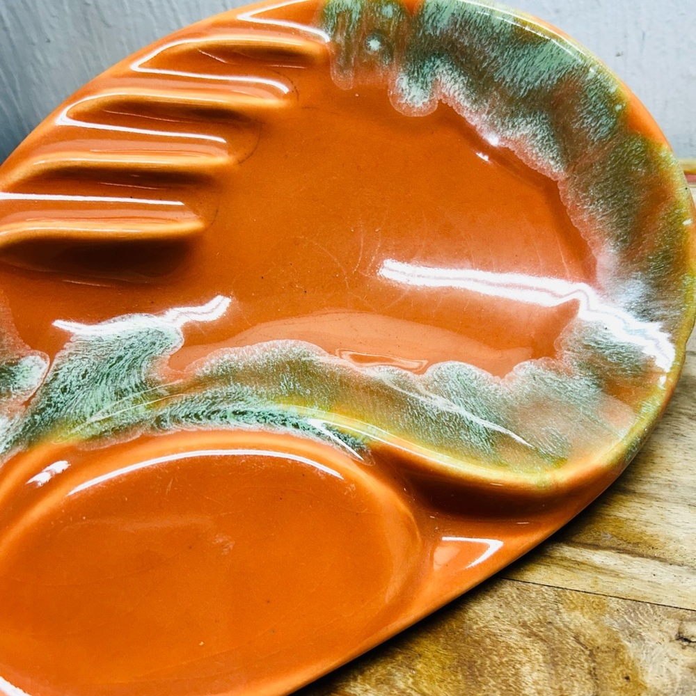 VTG Art Pottery Retro 
Cigarette Cigar Ashtray MCM Mid-Century Flow - Picture 7 of 8